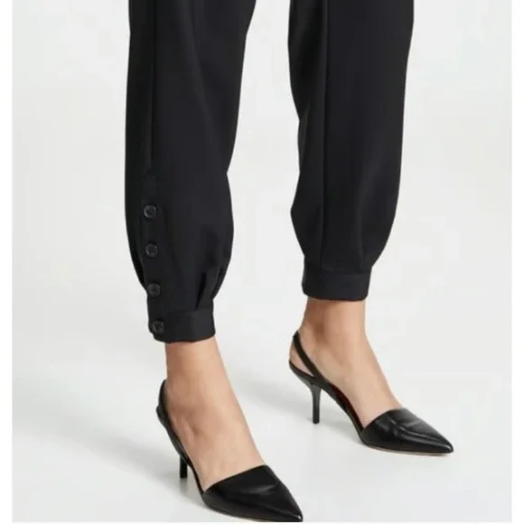 NEW! Nili Lotan 2 Bertina Slouchy VIRGIN WOOL Pants Pleats High Rise Button Hem - Picture 6 of 14